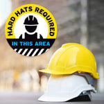 Yellow Hard Hats Required In This Area Floor Decal