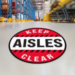 Red Keep Aisles Clear Floor Decal