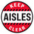 Red Keep Aisles Clear Floor Decal