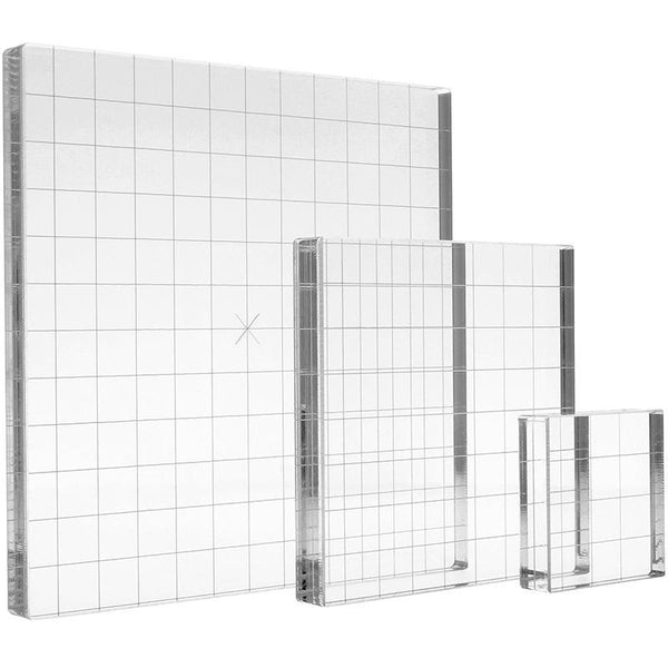 Set Of 6 Clear Acrylic Stamping Blocks - 5mm Thick For Crafting Set Of 6 Clear Acrylic Stamping Blocks - 5mm Thick For Crafting