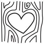 Heart Carved Tree Stamp