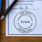 Round Iowa Notary Stamp