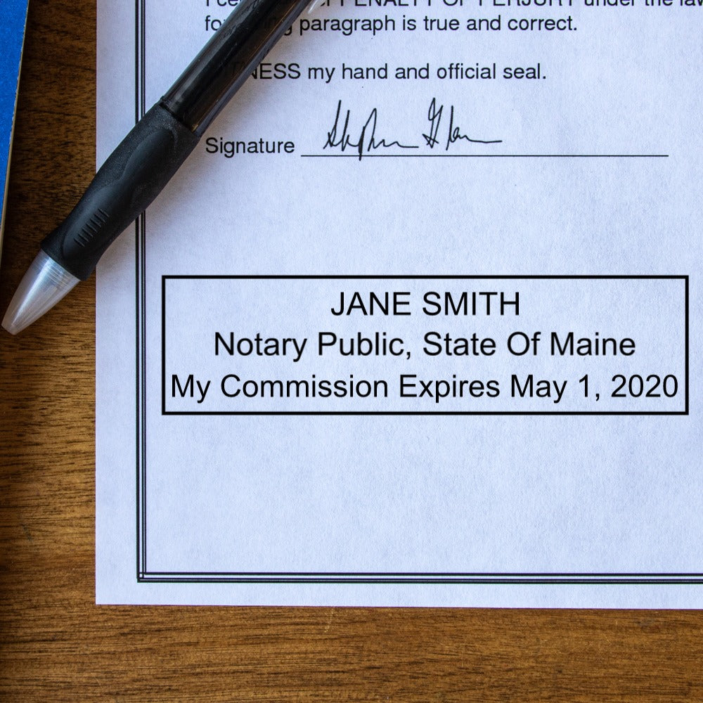 PreInked Maine Notary Stamp Made Entirely in America